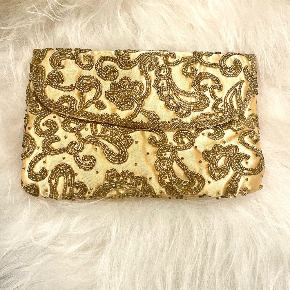 Vintage Beaded Cross Body Clutch